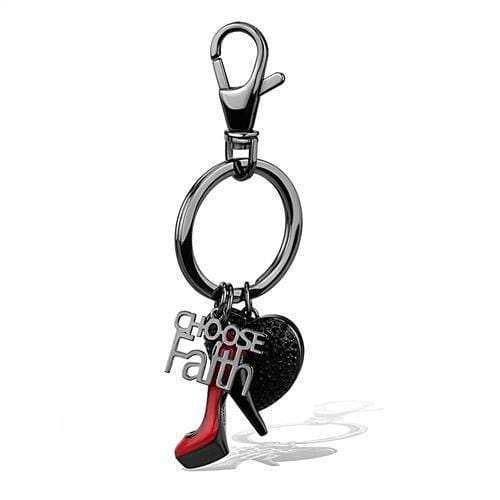 TK2795 - IP Light Black (IP Gun) Stainless Steel Key Ring with Top Grade Crystal in Jet - Alamode - Flyclothing LLC