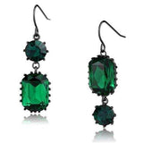 TK2817 - IP Dark Brown (IP coffee) Stainless Steel Earrings with Top Grade Crystal in Emerald - Alamode - Flyclothing LLC