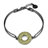 TK2824 - IP Light Black (IP Gun) Stainless Steel Bangle with AAA Grade CZ in Topaz - Alamode - Flyclothing LLC