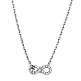 TK2885 - High polished (no plating) Stainless Steel Necklace with AAA Grade CZ in Clear - Alamode - Flyclothing LLC