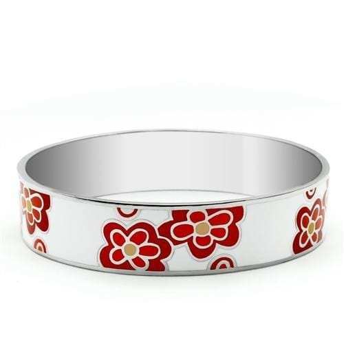 TK288 - High polished (no plating) Stainless Steel Bangle with Epoxy in No Stone - Alamode - Flyclothing LLC