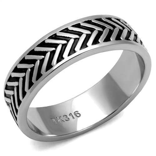 TK2899 - High polished (no plating) Stainless Steel Ring with No Stone - Alamode - Flyclothing LLC
