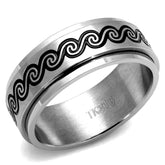 TK2930 - High polished (no plating) Stainless Steel Ring with Epoxy in Jet - Alamode - Flyclothing LLC