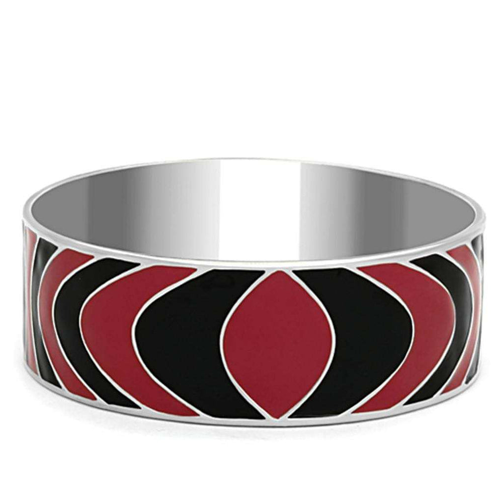 TK293 - High polished (no plating) Stainless Steel Bangle with Epoxy in Multi Color - Alamode - Flyclothing LLC
