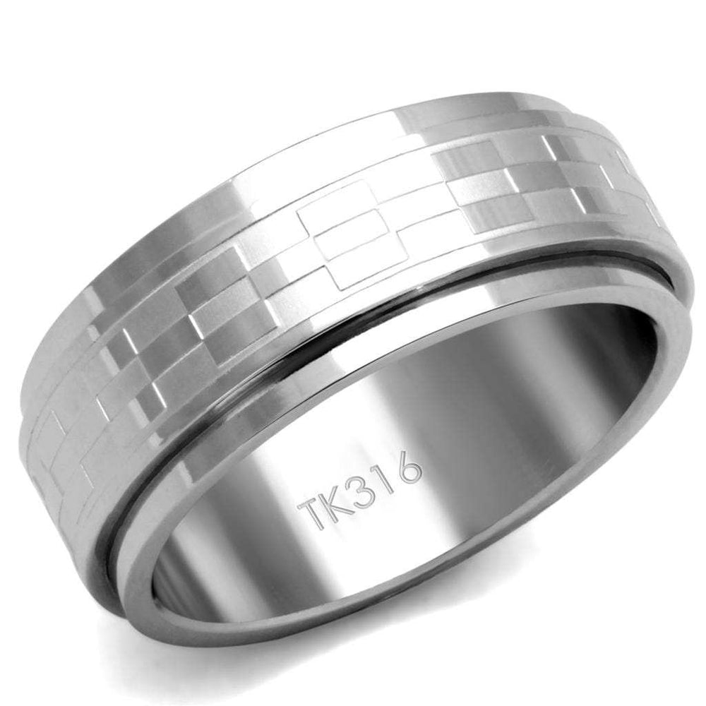 TK2942 - High polished (no plating) Stainless Steel Ring with No Stone - Alamode - Flyclothing LLC