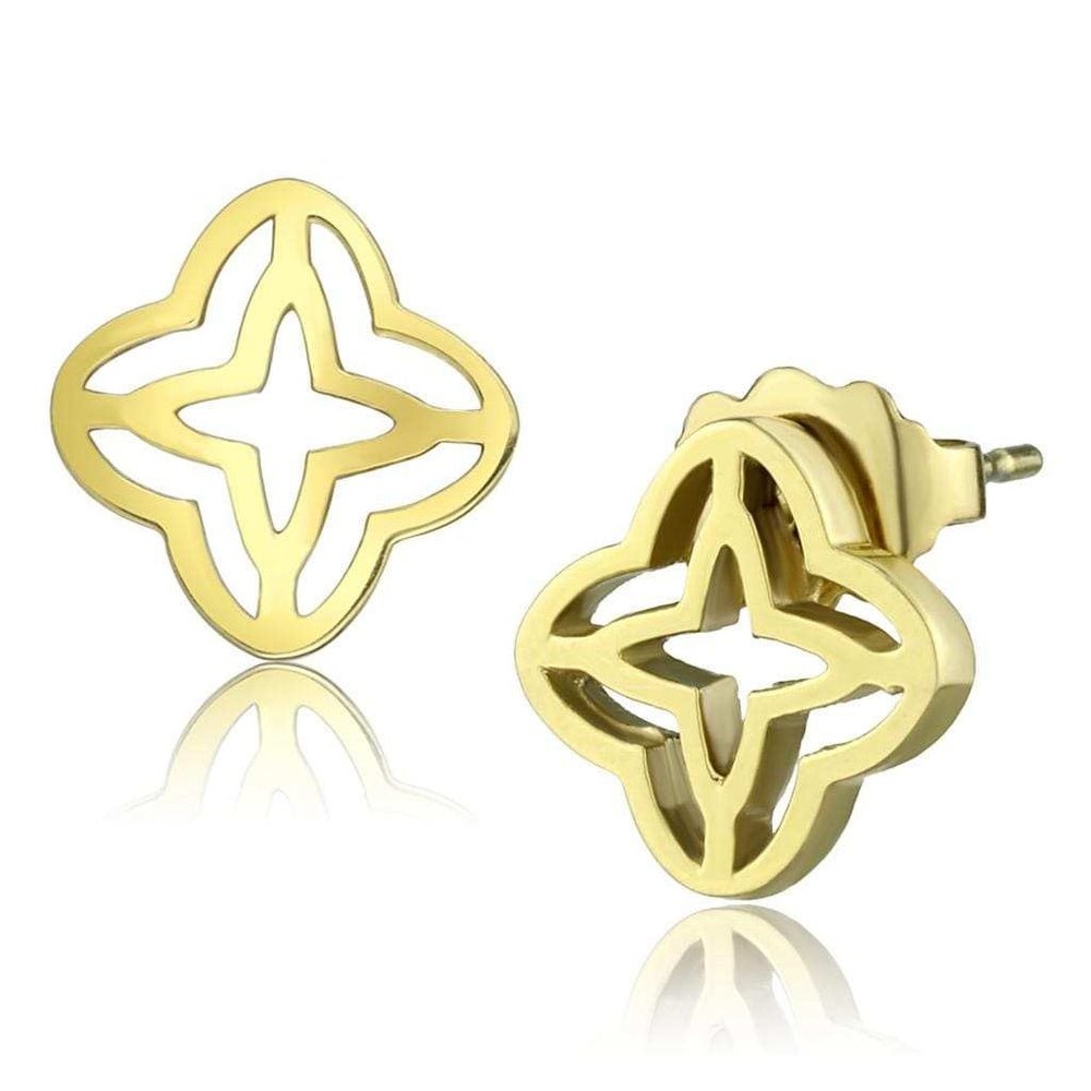 TK2949 - IP Gold(Ion Plating) Stainless Steel Earrings with No Stone - Alamode - Flyclothing LLC