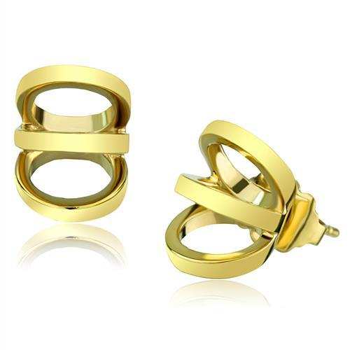 TK2952 - IP Gold(Ion Plating) Stainless Steel Earrings with No Stone - Alamode - Flyclothing LLC