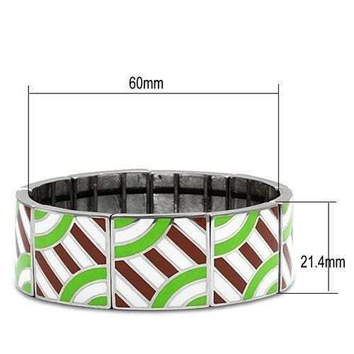 TK298 - High polished (no plating) Stainless Steel Bracelet with No Stone - Alamode - Flyclothing LLC