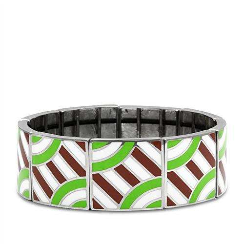 TK298 - High polished (no plating) Stainless Steel Bracelet with No Stone - Alamode - Flyclothing LLC
