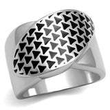 TK3010 - High polished (no plating) Stainless Steel Ring with Epoxy in Jet - Alamode - Flyclothing LLC