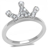 TK3024 - High polished (no plating) Stainless Steel Ring with AAA Grade CZ in Clear - Alamode - Flyclothing LLC