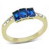 TK3037 - IP Gold(Ion Plating) Stainless Steel Ring with Synthetic Synthetic Glass in Montana - Alamode - Flyclothing LLC