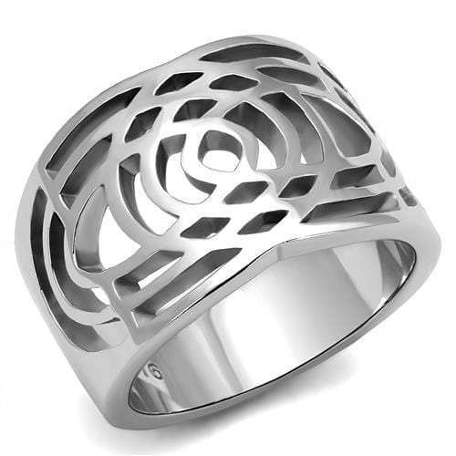 TK3039 - High polished (no plating) Stainless Steel Ring with No Stone - Alamode - Flyclothing LLC