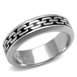 TK3061 - High polished (no plating) Stainless Steel Ring with Epoxy in Jet - Alamode - Flyclothing LLC