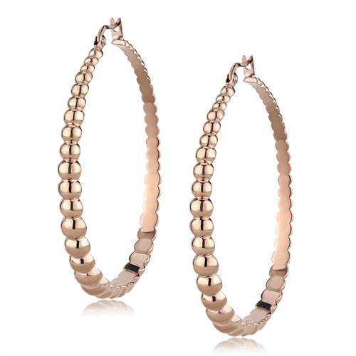 TK3068 - IP Rose Gold(Ion Plating) Stainless Steel Earrings with No Stone - Alamode - Flyclothing LLC