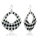 TK310 - High polished (no plating) Stainless Steel Earrings with Top Grade Crystal in Clear - Alamode - Flyclothing LLC