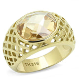 TK3122 - IP Gold(Ion Plating) Stainless Steel Ring with AAA Grade CZ in Champagne - Alamode - Flyclothing LLC