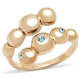 TK3131 - IP Rose Gold(Ion Plating) Stainless Steel Ring with Top Grade Crystal in Sea Blue - Alamode - Flyclothing LLC