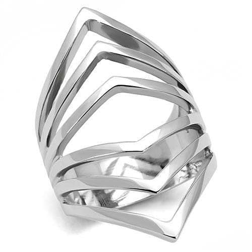 TK3144 - High polished (no plating) Stainless Steel Ring with No Stone - Alamode - Flyclothing LLC