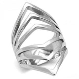 TK3144 - High polished (no plating) Stainless Steel Ring with No Stone - Alamode - Flyclothing LLC