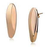 TK3154 - IP Rose Gold(Ion Plating) Stainless Steel Earrings with No Stone - Alamode - Flyclothing LLC