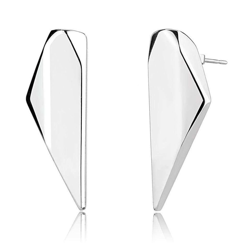 TK3160 - Rhodium Stainless Steel Earrings with No Stone - Alamode - Flyclothing LLC