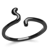 TK3164 - IP Black(Ion Plating) Stainless Steel Ring with No Stone - Alamode - Flyclothing LLC