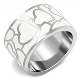 TK3172 - High polished (no plating) Stainless Steel Ring with Epoxy in White - Alamode - Flyclothing LLC