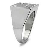 TK319 - High polished (no plating) Stainless Steel Ring with Top Grade Crystal in Clear - Alamode - Flyclothing LLC
