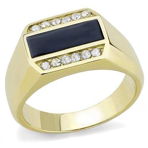 TK3222 - IP Gold(Ion Plating) Stainless Steel Ring with AAA Grade CZ in Clear - Alamode - Flyclothing LLC