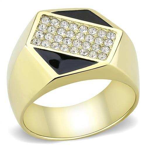 TK3224 - IP Gold(Ion Plating) Stainless Steel Ring with Top Grade Crystal in Clear - Alamode - Flyclothing LLC