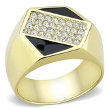 TK3224 - IP Gold(Ion Plating) Stainless Steel Ring with Top Grade Crystal in Clear - Alamode - Flyclothing LLC