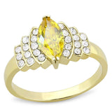TK3239 - IP Gold(Ion Plating) Stainless Steel Ring with AAA Grade CZ in Topaz - Alamode - Flyclothing LLC