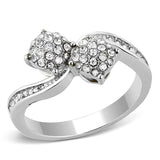 TK3255 - High polished (no plating) Stainless Steel Ring with Top Grade Crystal in Clear - Alamode - Flyclothing LLC