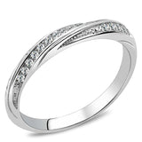 TK3259 - High polished (no plating) Stainless Steel Ring with AAA Grade CZ in Clear - Alamode - Flyclothing LLC