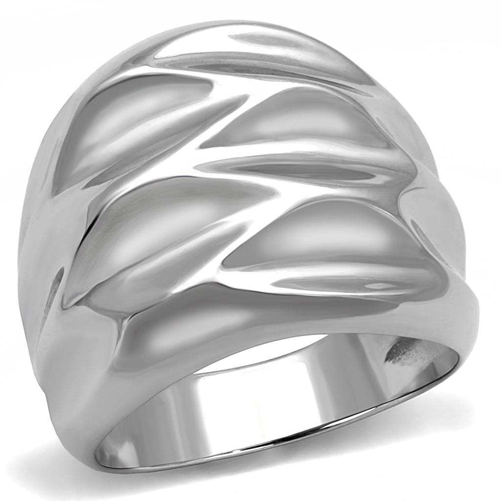 TK3262 - High polished (no plating) Stainless Steel Ring with No Stone - Alamode - Flyclothing LLC