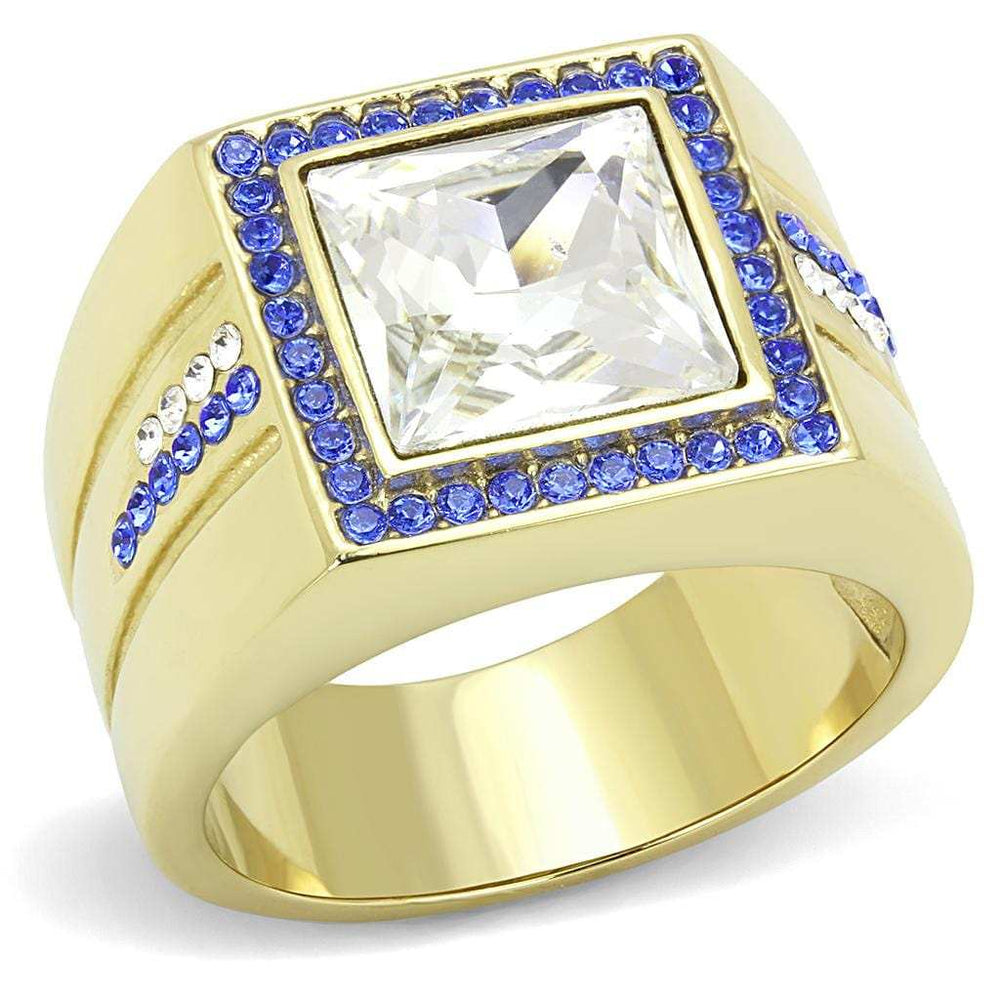 TK3269 - IP Gold(Ion Plating) Stainless Steel Ring with Top Grade Crystal in Clear - Alamode - Flyclothing LLC