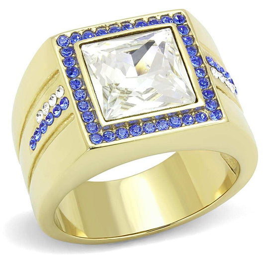 TK3269 - IP Gold(Ion Plating) Stainless Steel Ring with Top Grade Crystal in Clear - Alamode - Flyclothing LLC