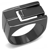 TK3272 - IP Light Black (IP Gun) Stainless Steel Ring with No Stone - Alamode - Flyclothing LLC
