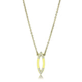 TK3285 - IP Gold(Ion Plating) Stainless Steel Necklace with Top Grade Crystal in Clear - Alamode - Flyclothing LLC