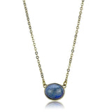 TK3287 - IP Gold(Ion Plating) Stainless Steel Necklace with Precious Stone Lapis in Montana - Alamode - Flyclothing LLC