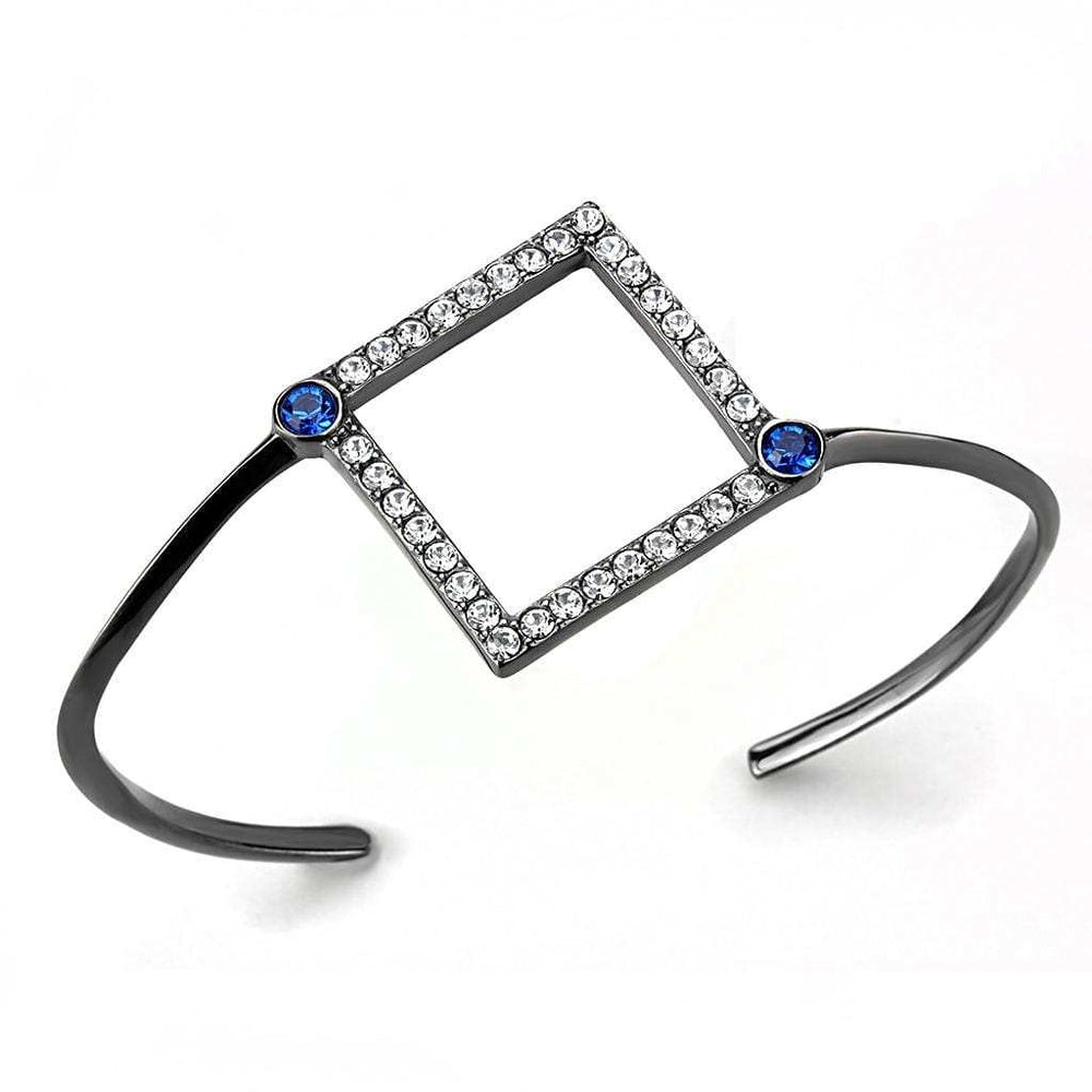 TK3288 - IP Light Black (IP Gun) Stainless Steel Bangle with Top Grade Crystal in Montana - Alamode - Flyclothing LLC