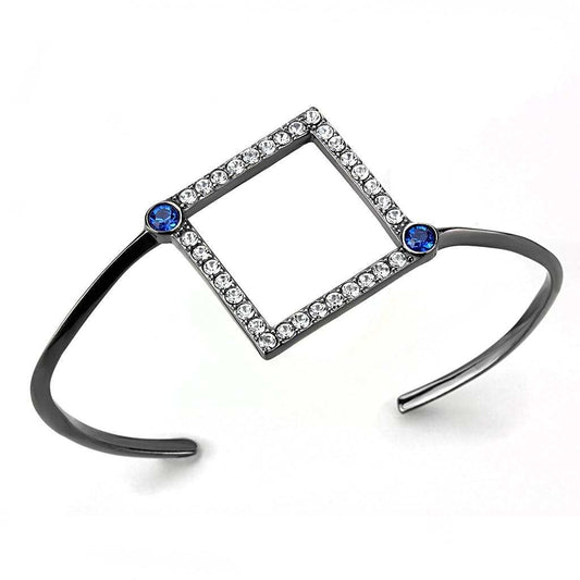 TK3288 - IP Light Black (IP Gun) Stainless Steel Bangle with Top Grade Crystal in Montana - Alamode - Flyclothing LLC