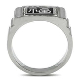 TK329 - High polished (no plating) Stainless Steel Ring with Top Grade Crystal in Clear - Alamode - Flyclothing LLC