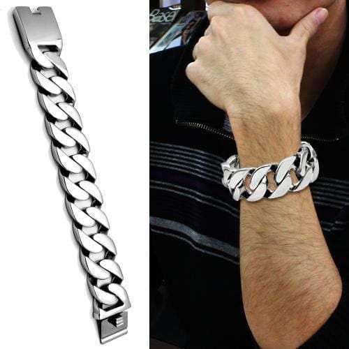 TK338 - High polished (no plating) Stainless Steel Bracelet with No Stone - Alamode - Flyclothing LLC