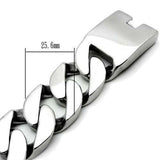 TK338 - High polished (no plating) Stainless Steel Bracelet with No Stone - Alamode - Flyclothing LLC