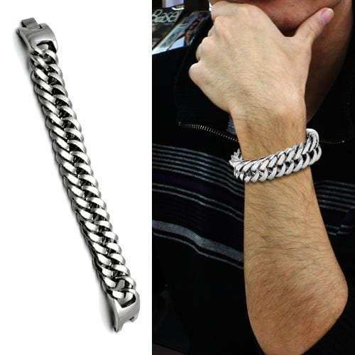 TK340 - High polished (no plating) Stainless Steel Bracelet with No Stone - Alamode - Flyclothing LLC