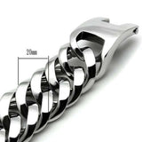TK340 - High polished (no plating) Stainless Steel Bracelet with No Stone - Alamode - Flyclothing LLC