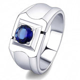 TK3459 - High polished (no plating) Stainless Steel Ring with Synthetic Synthetic Glass in Montana - Alamode - Flyclothing LLC