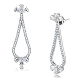 TK3473 - High polished (no plating) Stainless Steel Earrings with AAA Grade CZ in Clear - Alamode - Flyclothing LLC
